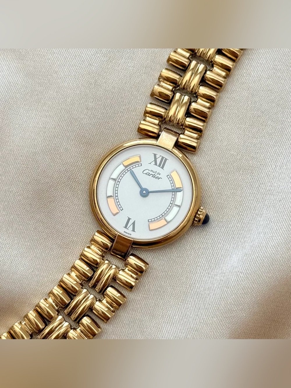 AUTHENTIC RARE VINTAGE CARTIER GOLD WATCH - WITH BOX - Picture 5 of 8